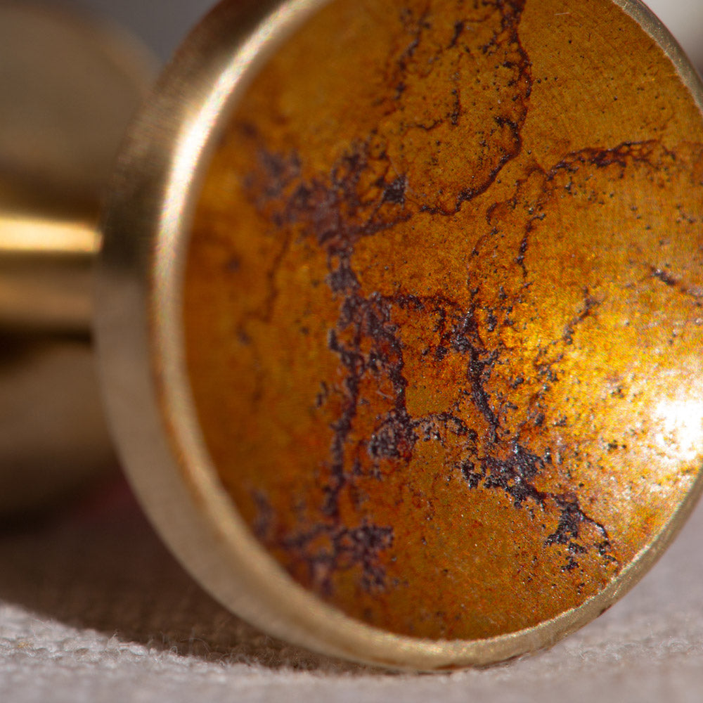Alice Made This - Brass cufflinks with patina finish. Cufflinks for men. Hand crafted and artisan finished. Gifts for men.