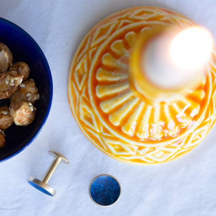 Alice Made This - Blue cufflinks for men - brass cufflinks with a hand crafted patina finish. Cufflinks for men. Gifts for men.