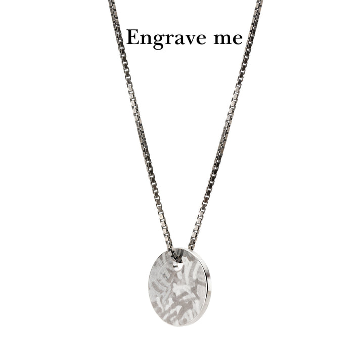 dot mottled silver dog tag necklace | mens necklace