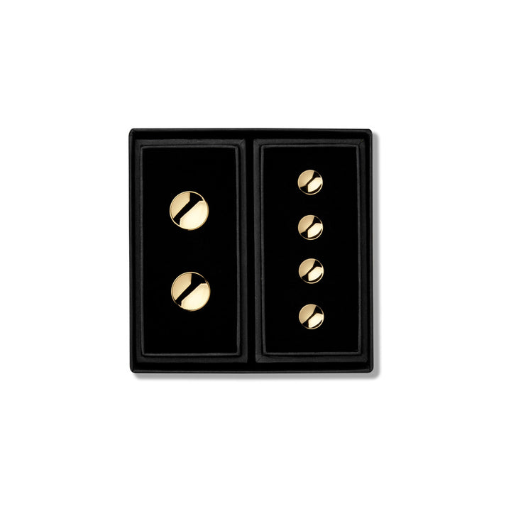 Elliot gold cufflinks and shirt stud set
