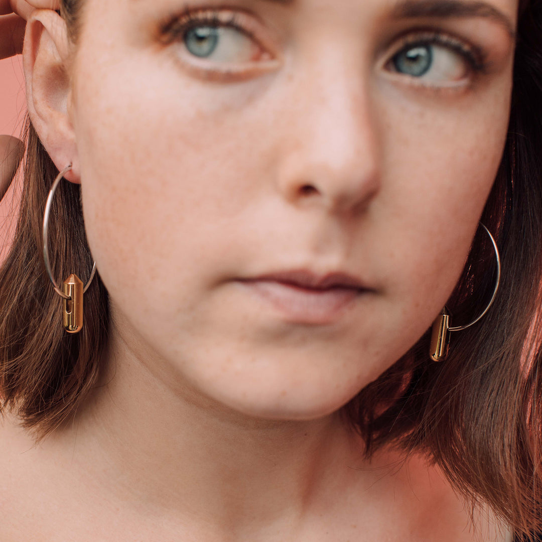 juno gold and silver hoop earrings