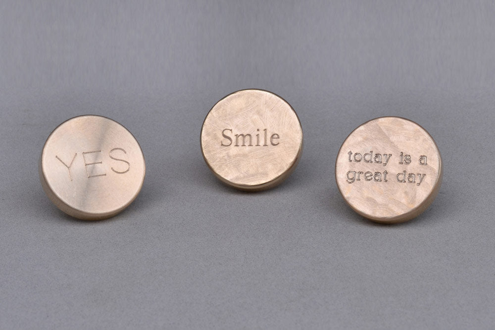engravable luxury gold pins | gold brooches | Alice Made This