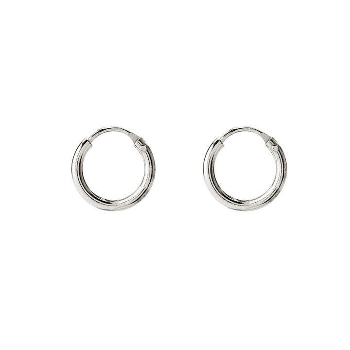 14mm Silver Hoop Earrings