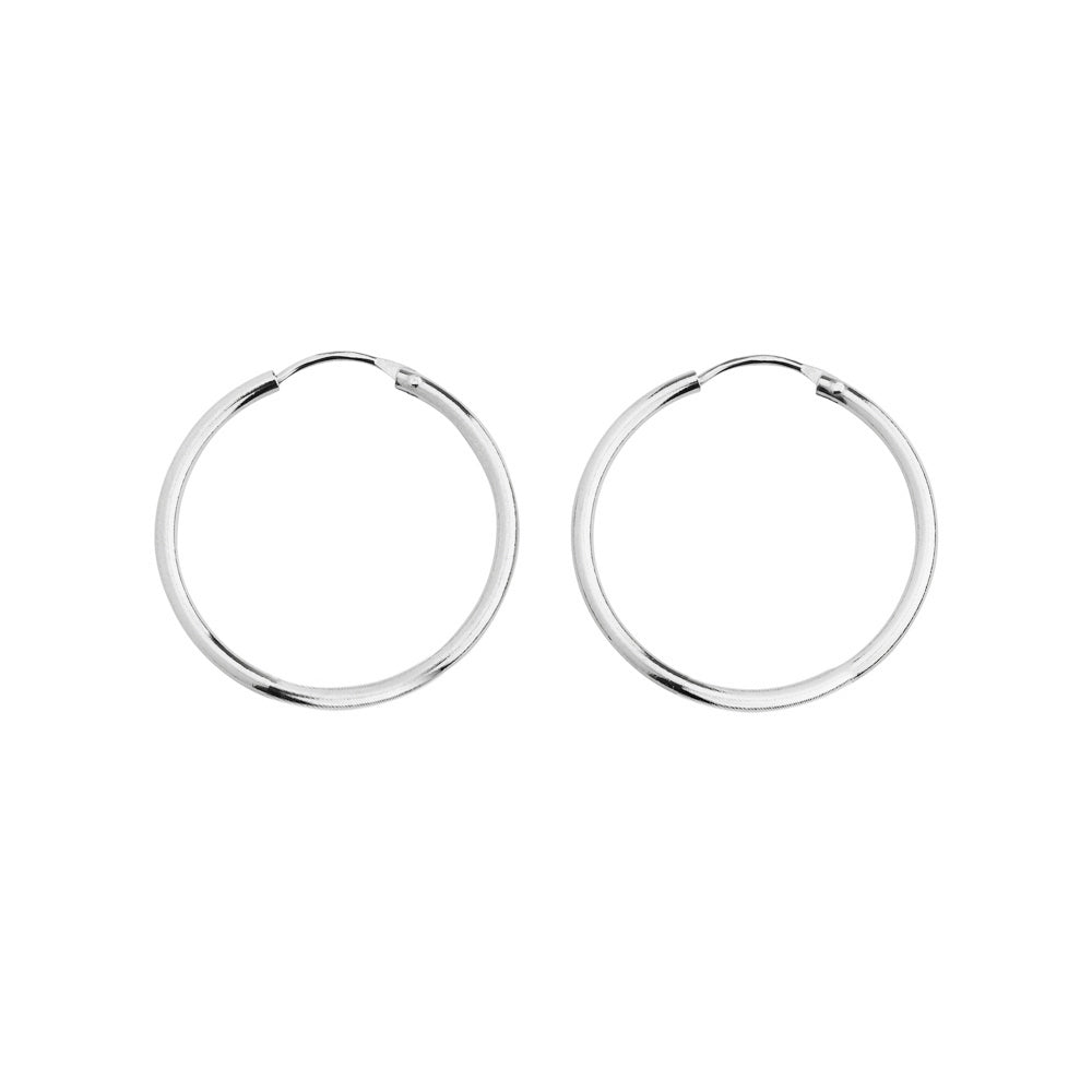 32mm Silver Hoop Earrings