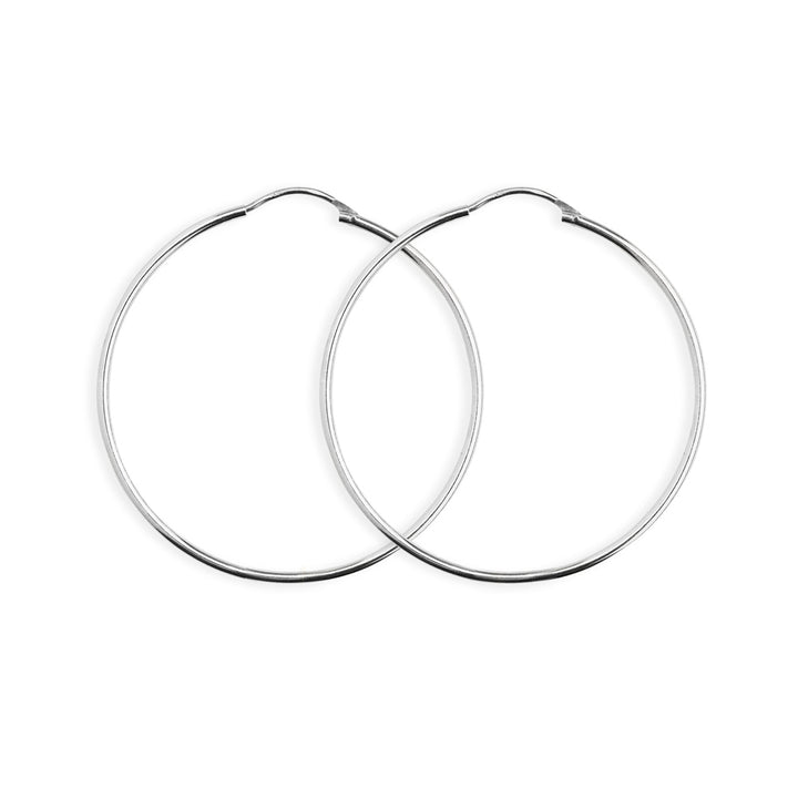 45mm Silver Hoop Earrings