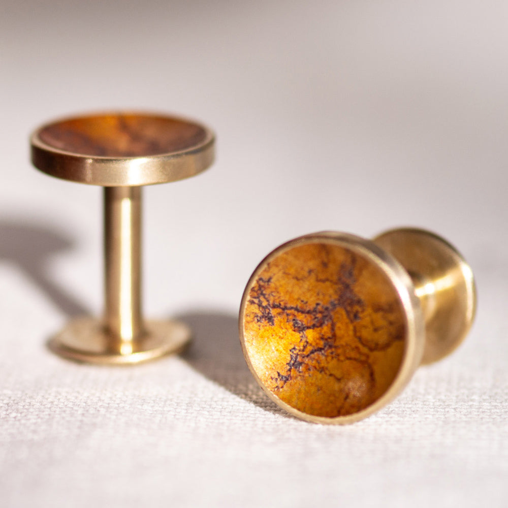 alice made this Bayley Ochre brass cufflinks – Alice Made This Cufflinks