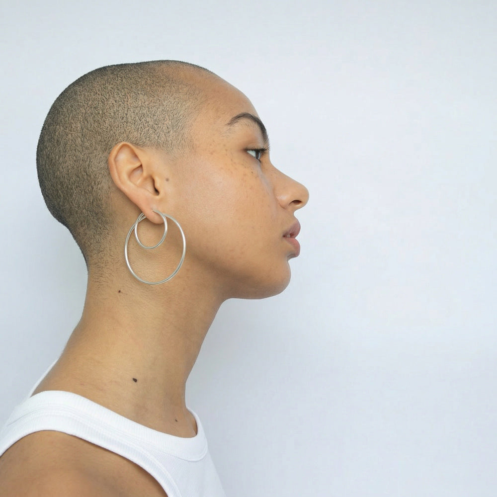 32mm Silver Hoop Earrings