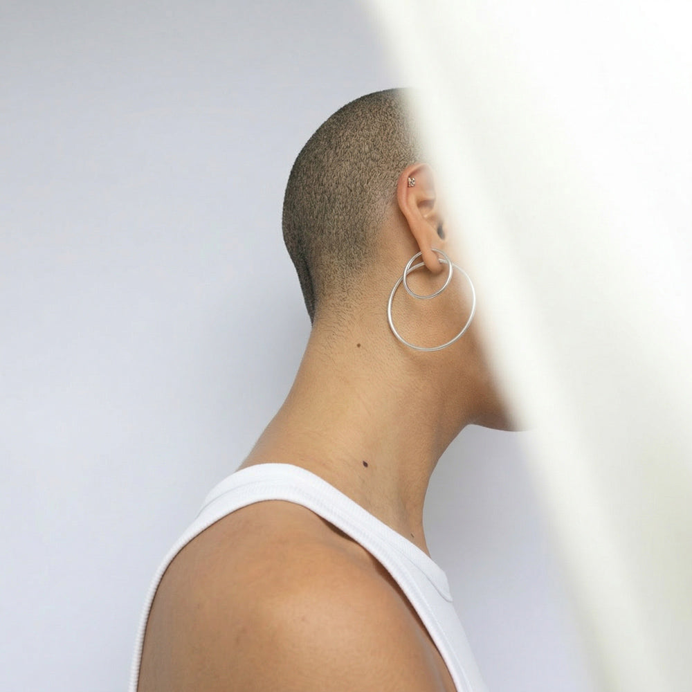 32mm Silver Hoop Earrings