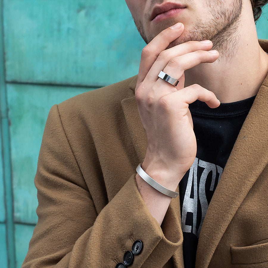 Bacchus silver signet ring