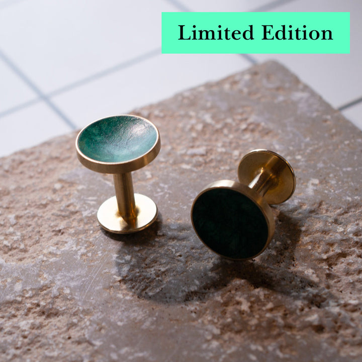 Edition - Bayley Emerald brass cufflinks