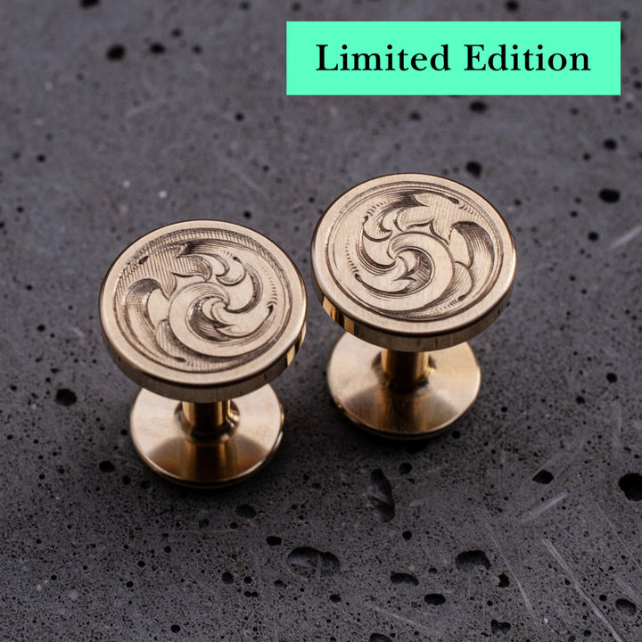 Edition - Heraldic cloak scrolls, Hand Engraved Cufflinks