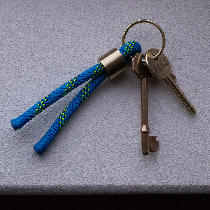 Farrin blue gold key ring