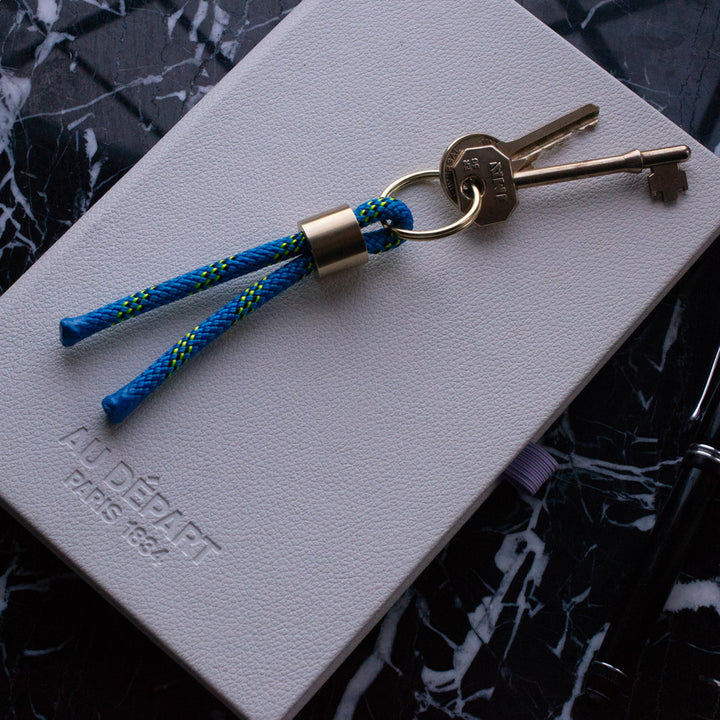 Farrin blue gold key ring