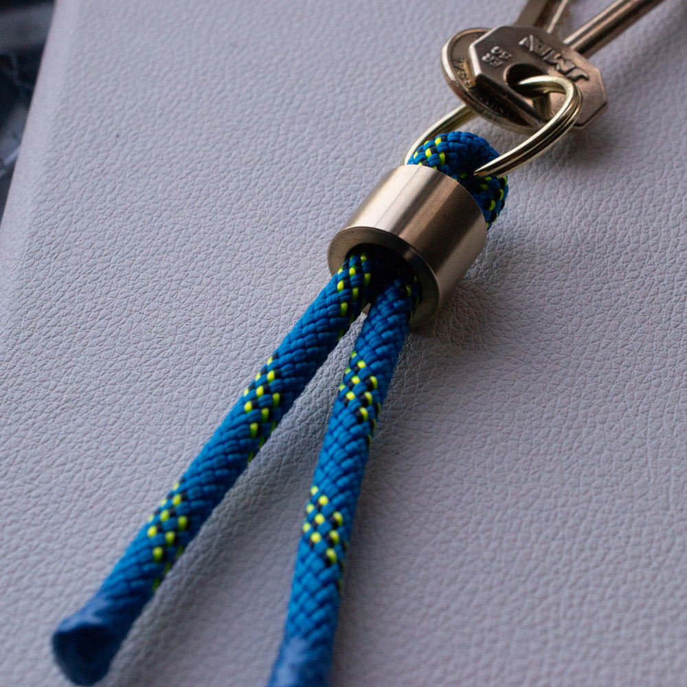 Farrin blue gold key ring