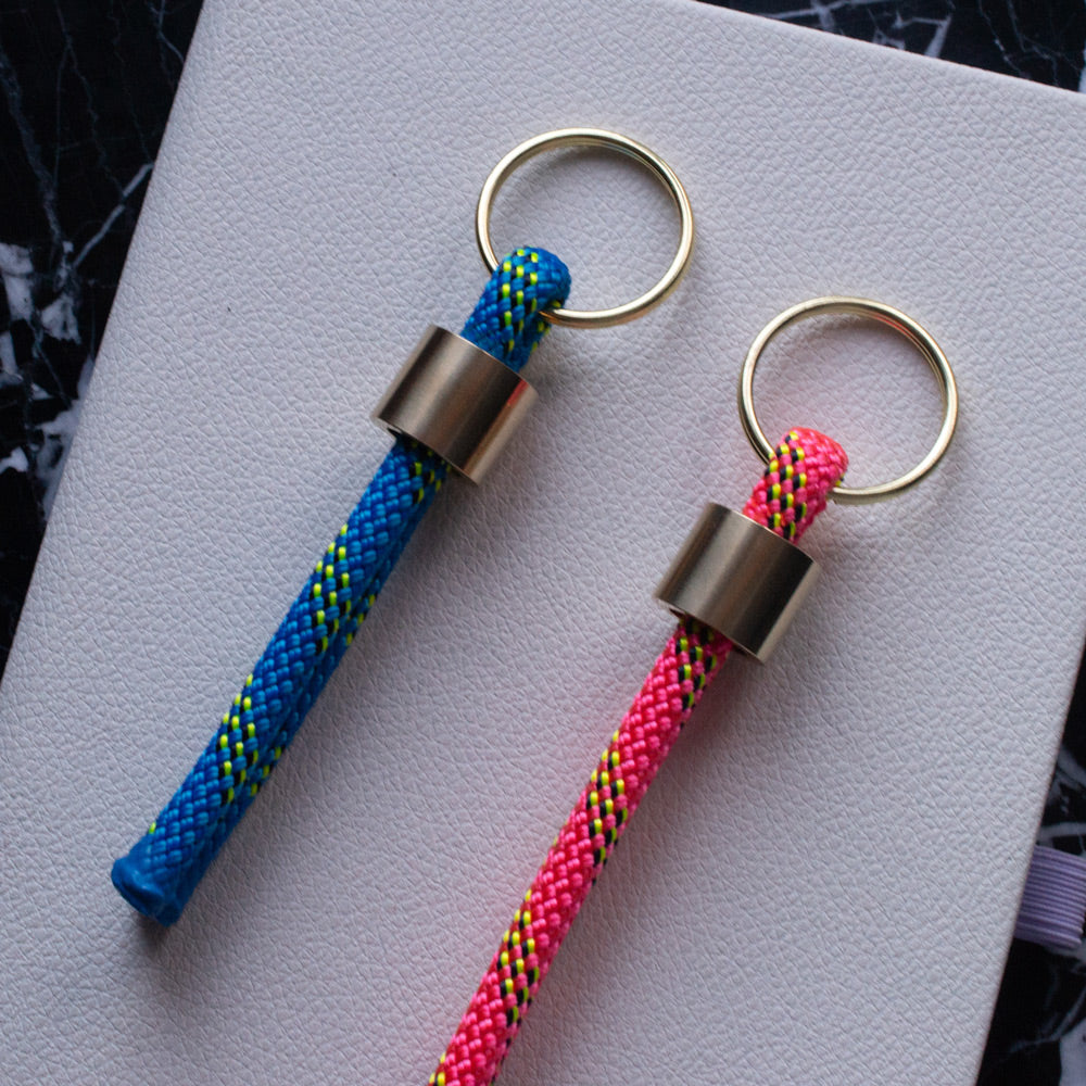 Farrin blue gold key ring