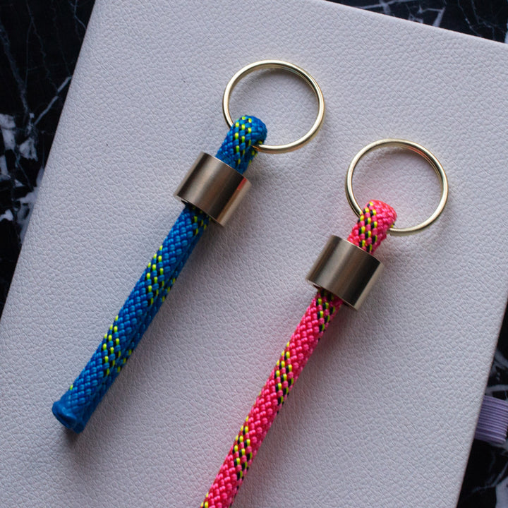 Farrin blue gold key ring