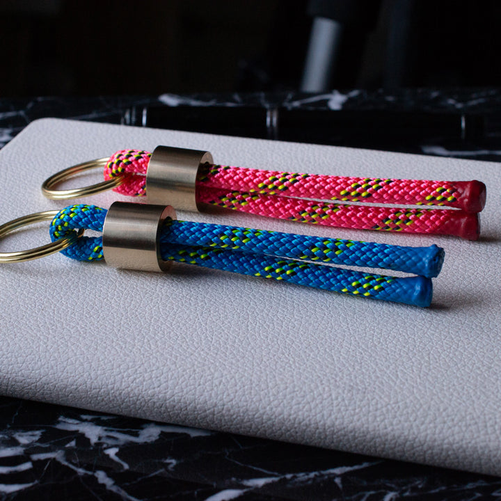 Farrin blue gold key ring