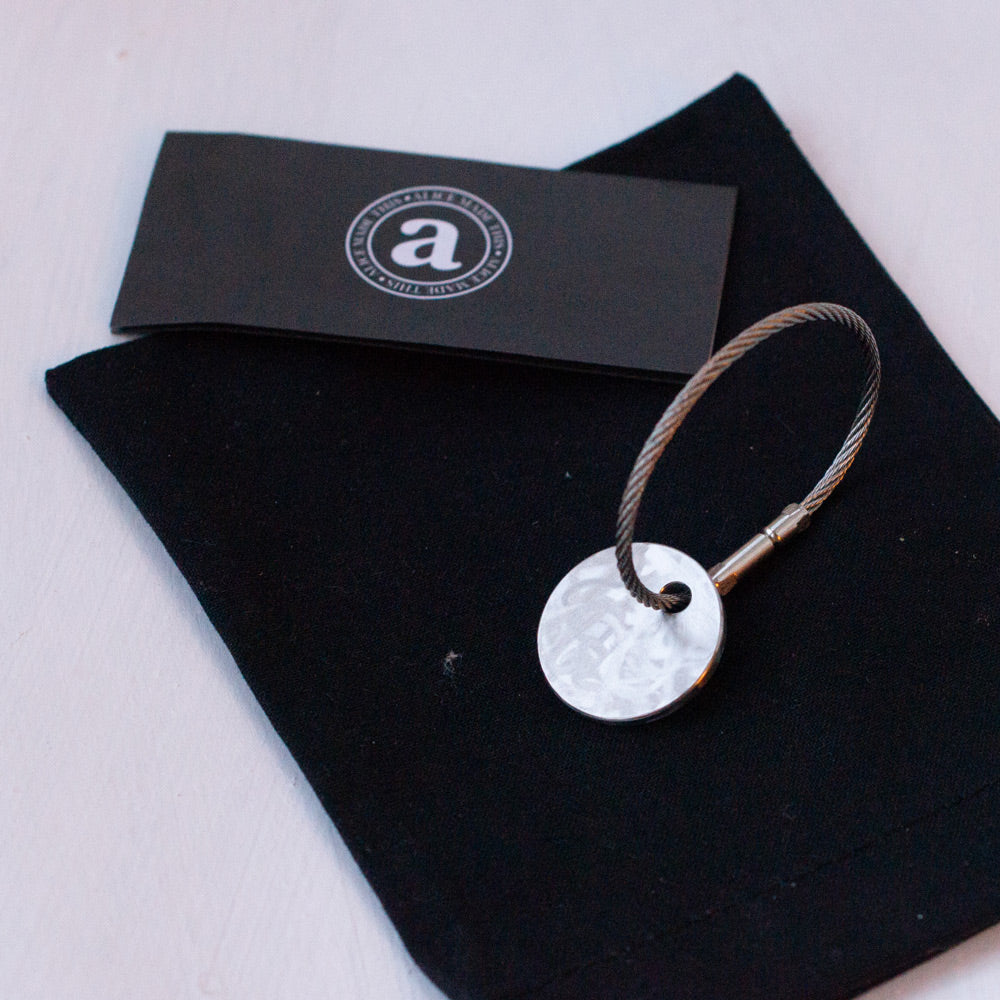 Dot silver key ring