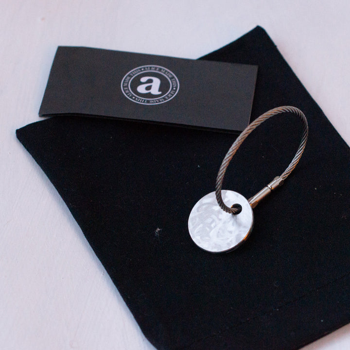 Dot silver key ring