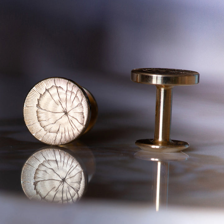 Edition - Oak Hand Engraved brass cufflinks