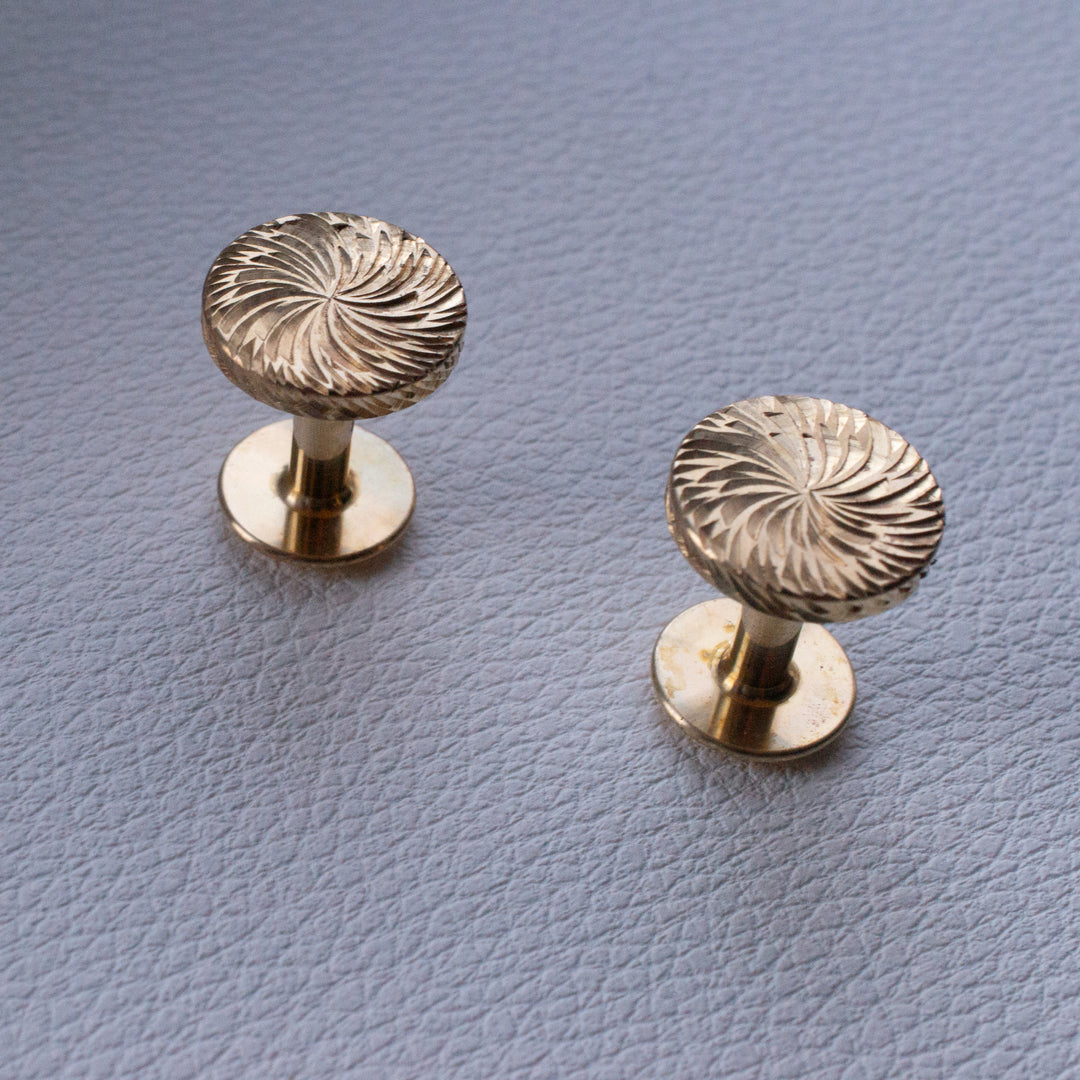 James brass Spiral cufflinks