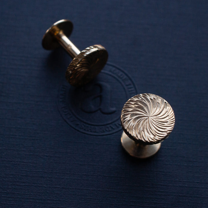 James brass Spiral cufflinks