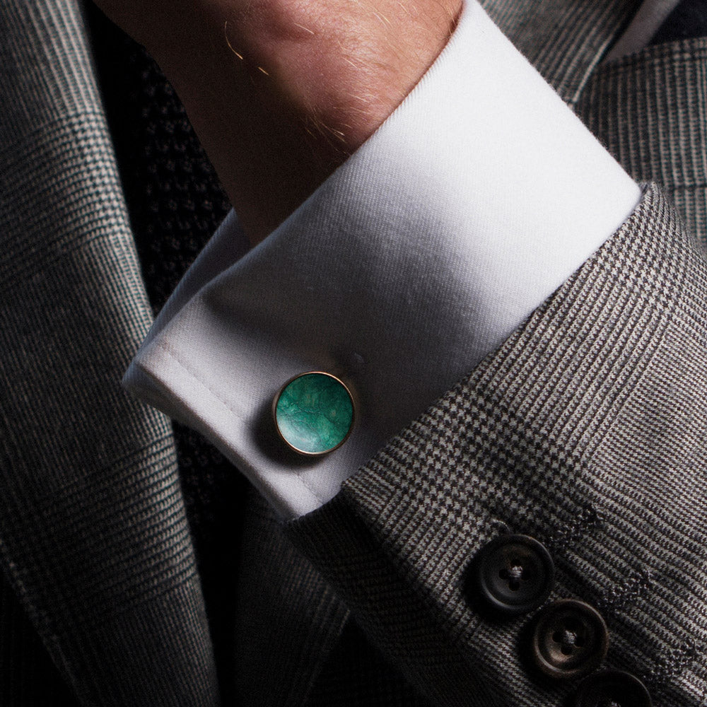 Edition - Bayley Emerald brass cufflinks