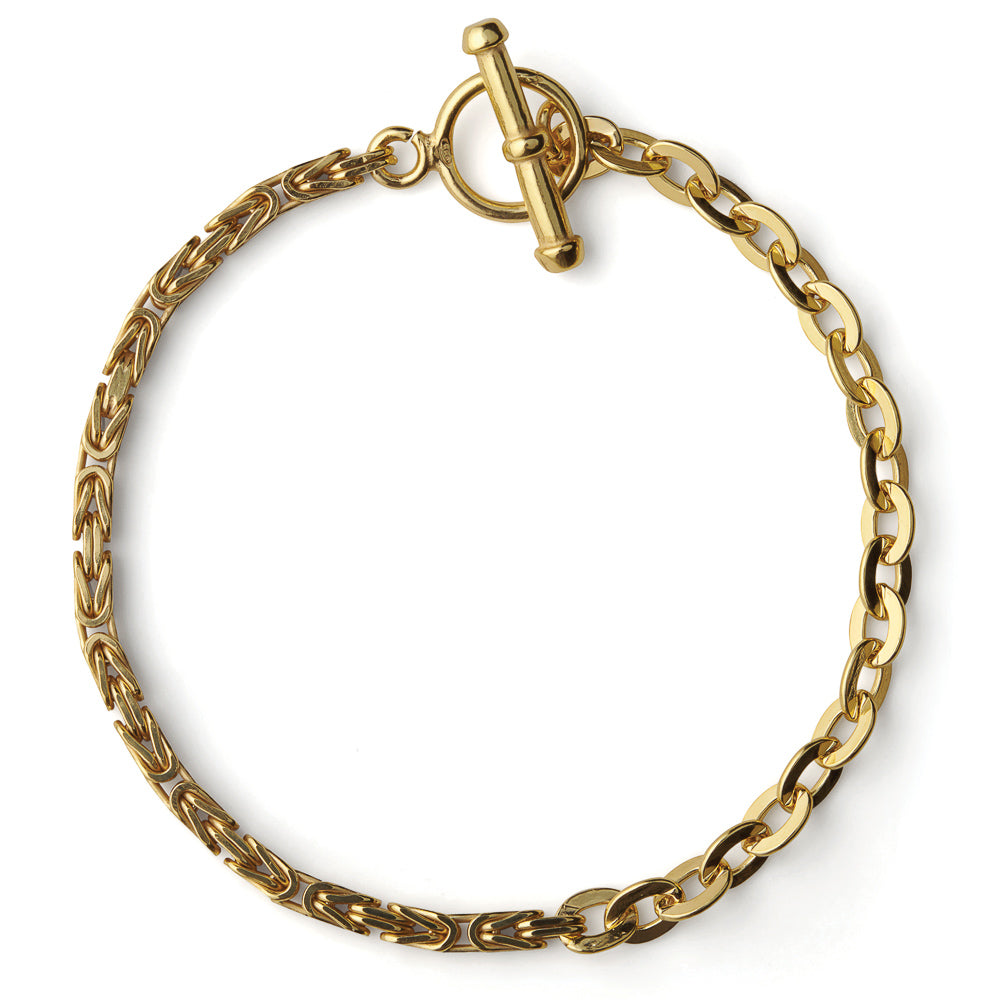 MEN'S 18 KARAT SOLID GOLD FLAT CHAIN BRACELET – Umara