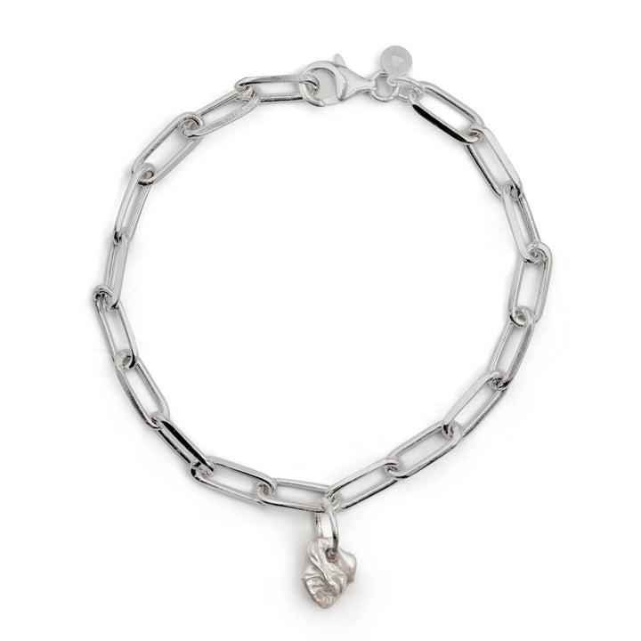 bardo silver bracelet | single large charm | water casting