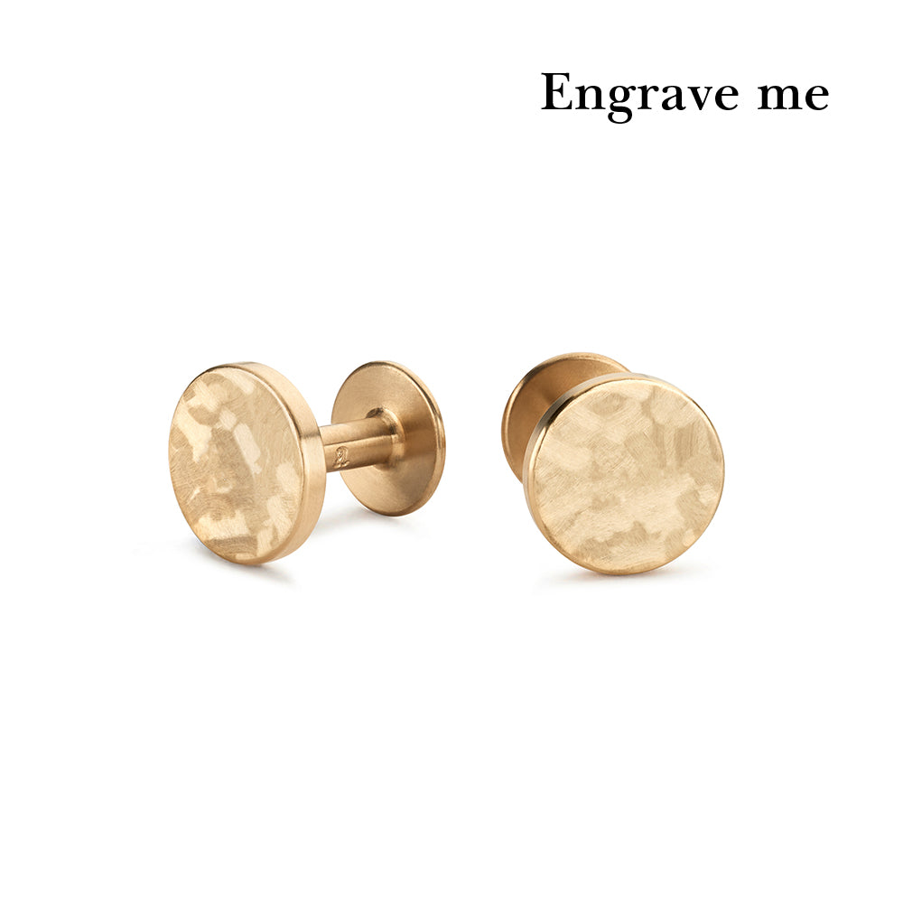 dot mottled brass cufflinks