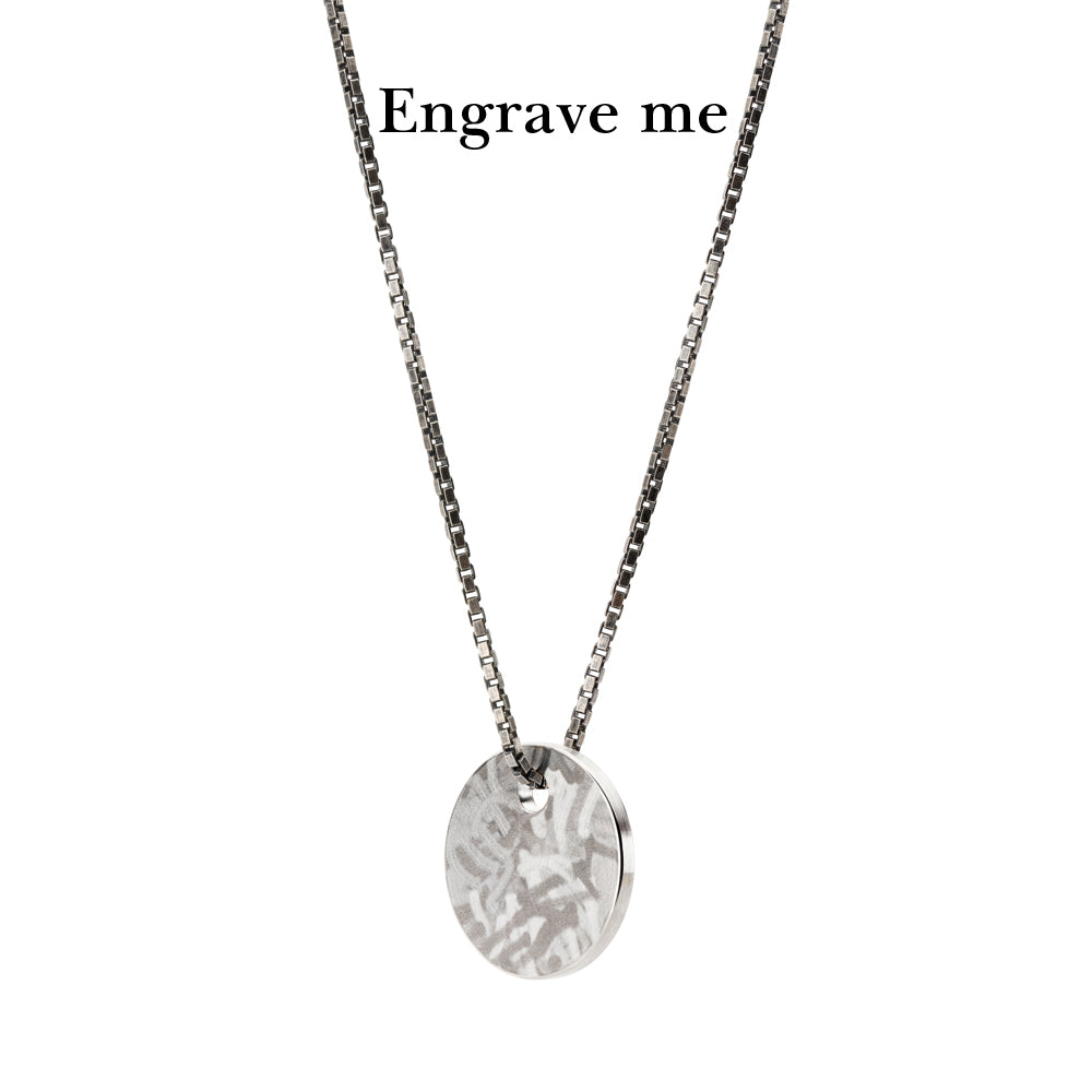 dot mottled silver dog tag necklace | mens necklace
