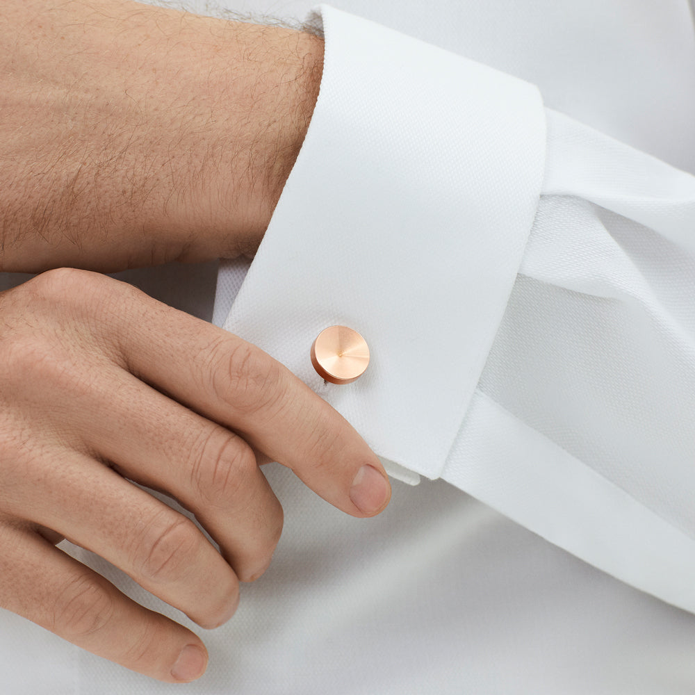 alexander copper cufflinks | close up