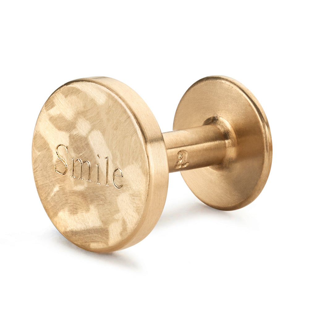 dot mottled brass cufflinks | engraved