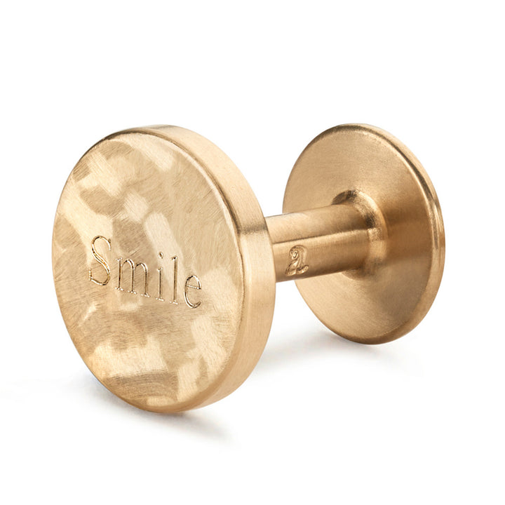 dot mottled brass cufflinks | engraved
