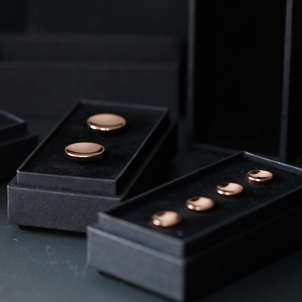 elliot rose gold cufflinks | with cufflinks