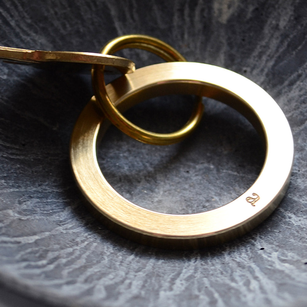 morris brass key ring | close up