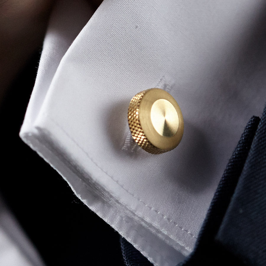 oliver brass cufflink | close up