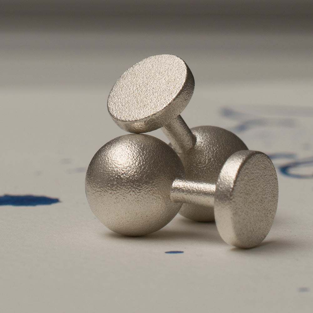 grafton blasted | silver cufflinks | textured cufflinks