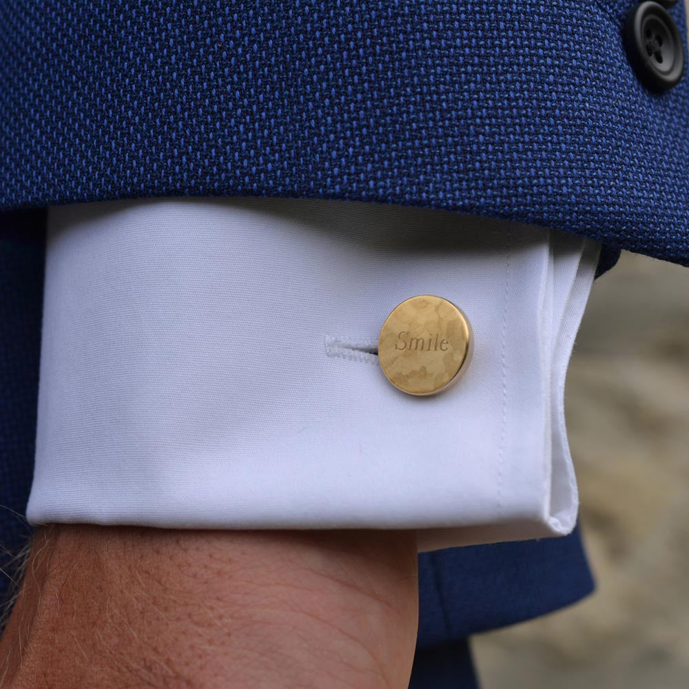 dot brass cufflinks | how to wear