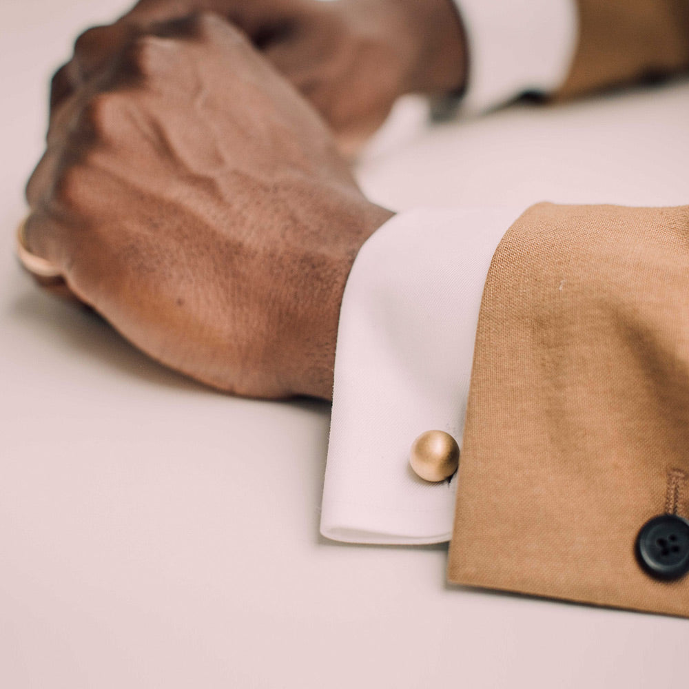 grafton gold cufflink | matte gold cufflink