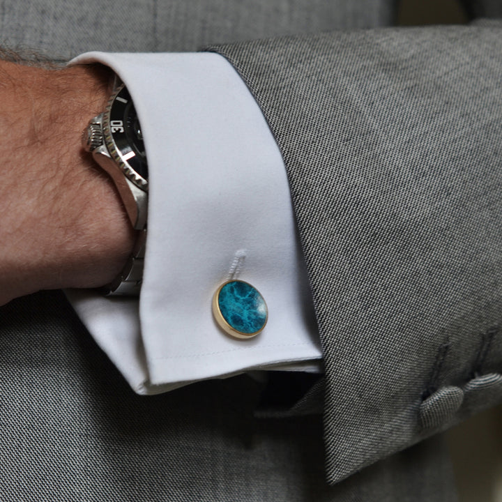 patina cufflinks | how to wear | wedding