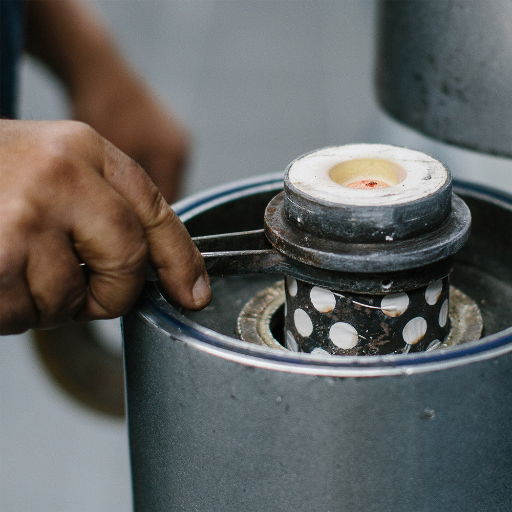 casting process | grafton blasted gold cufflink