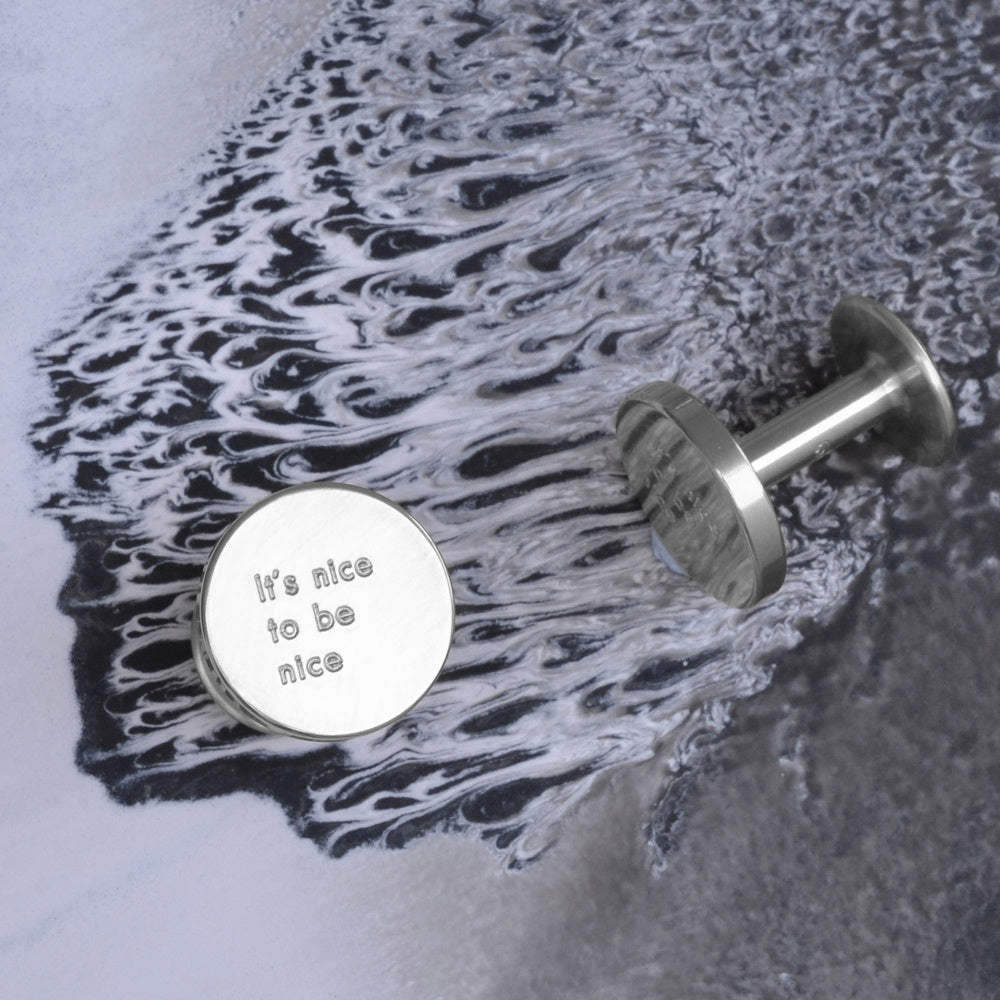 engraved dot steel cufflinks | personalised cufflinks