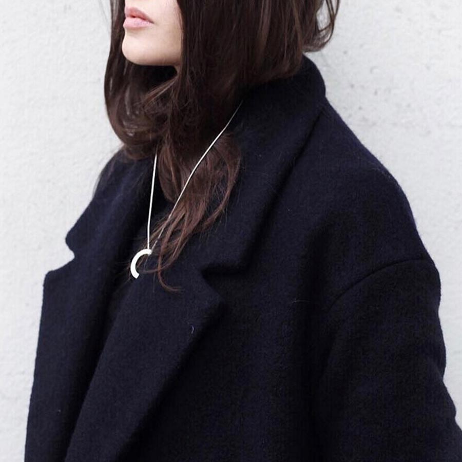 mia silver necklace | how to wear | overcoat