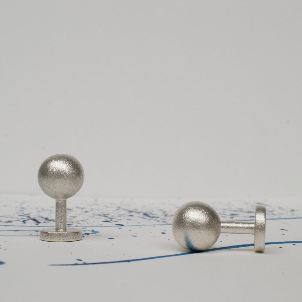grafton blasted silver cufflinks