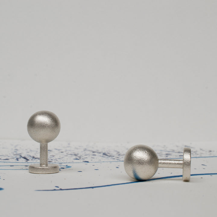 grafton blasted silver cufflinks