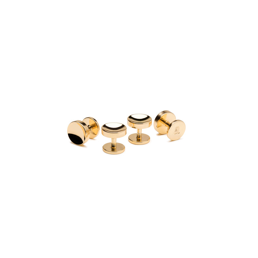 Elliot gold cufflinks and shirt stud set