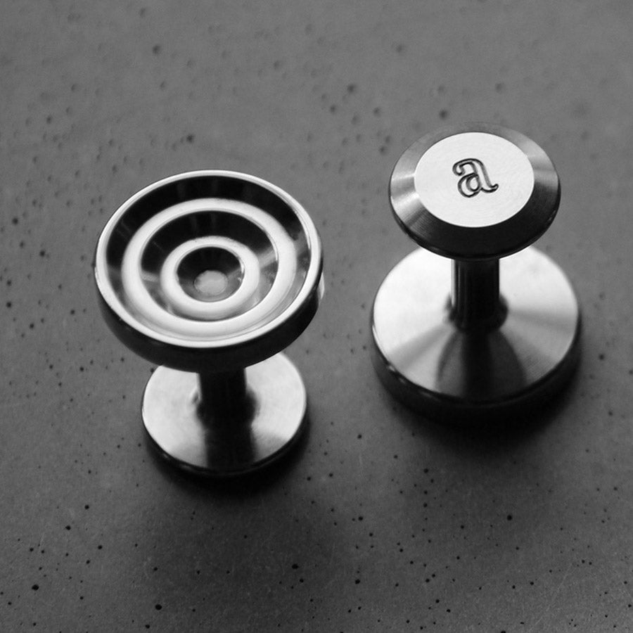 lucas steel cufflinks | close up