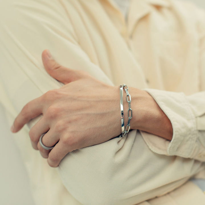 mens silver chain bracelet | bardo | how to wear