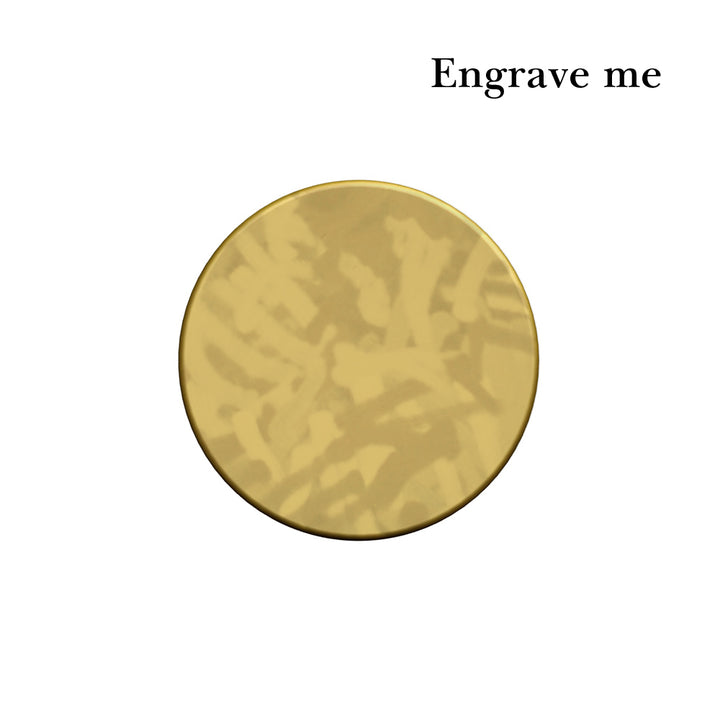 dot mottled brass cufflinks | engraving face